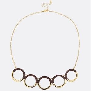 New Gold and Wood Discs Statement Necklace